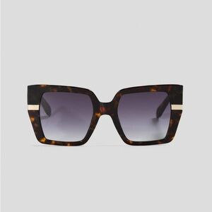 Quay Australia Tortoise Shell Sunglasses with Gold Accents